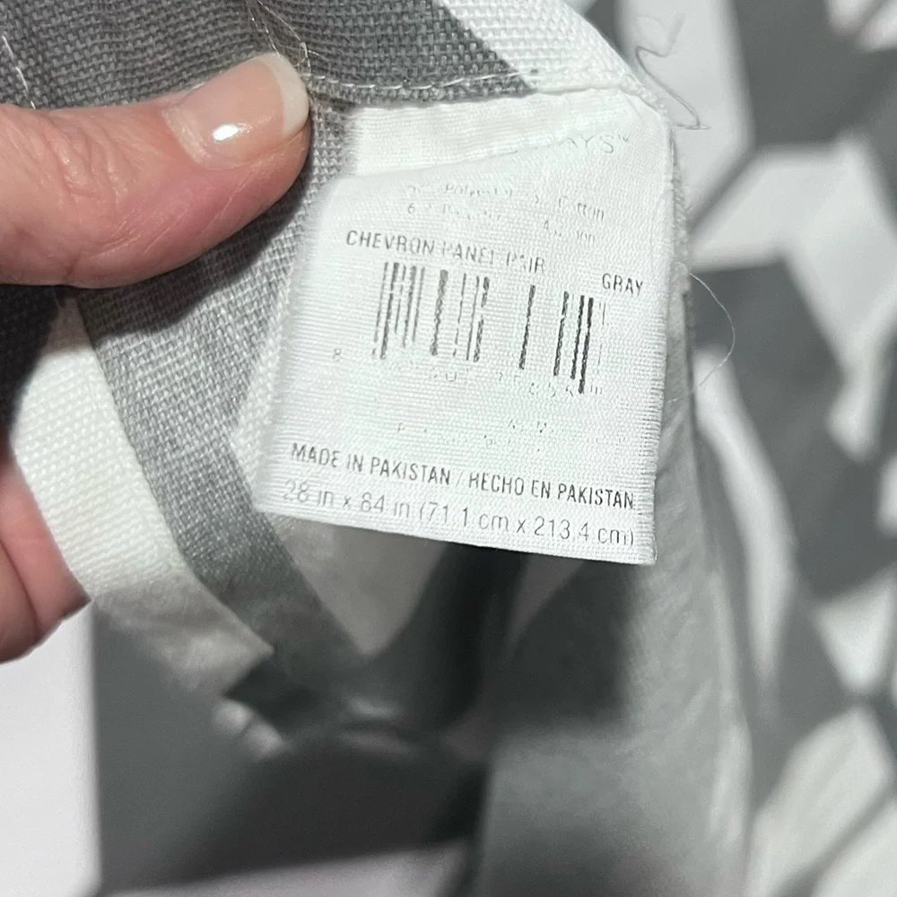 Chevron Curtain Panel Pair Gray White 28x84 Modern Geometric Panels